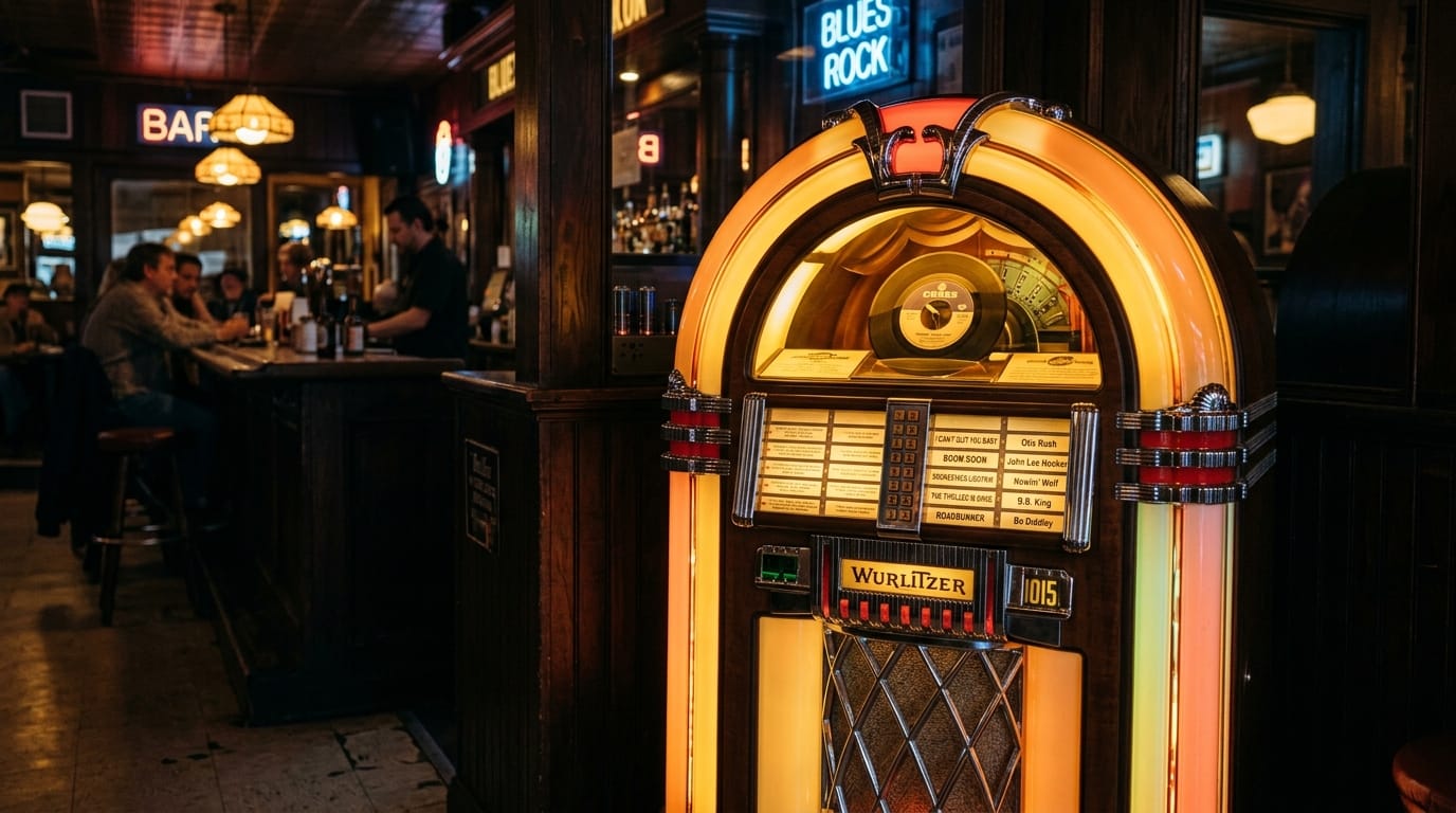 Vintage jukebox diner bar